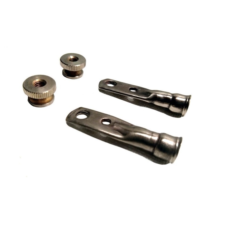 Spade terminal 7mm HT , 2 Knurl Thumb nuts 8-32 thread, Nickel Plated